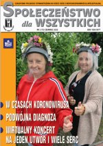 okładka czasopisma Społeczeństwo dla Wszystkich 2 kobiety w przyłbicach i wiankach z kwiatów